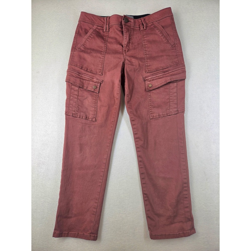 Wit & Wisdom Womens Rust Red Cargo Pants Straight Leg Stretch L2027E8X2 Size 6